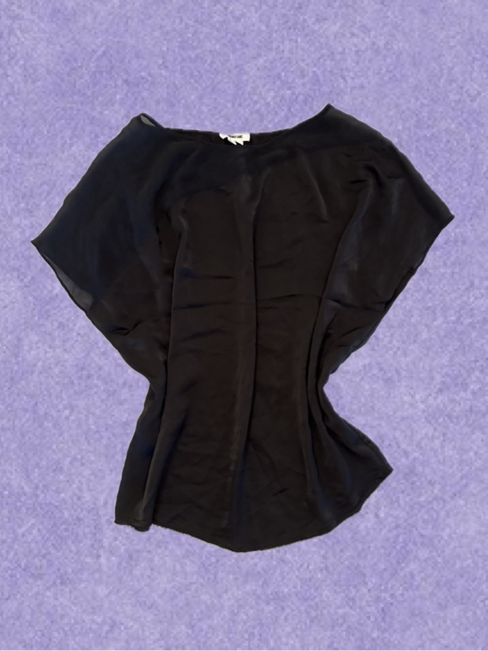 Helmut Lang Black Sheer and Silk Blouse